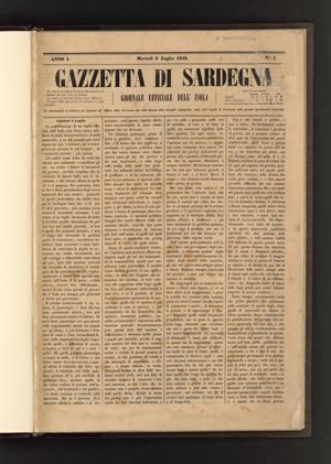 A. 1, n. 1 (6 luglio 1852), p. 1