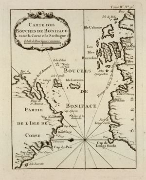 Carte des / Bouches de Boniface / entre la Corse et la Sardaigne, tavola 95 in Petit Atlas François, tomo IV