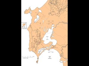 Distribuzione geografica dei nuraghi del Sinis di Cabras (elab. grafica S. Sebis